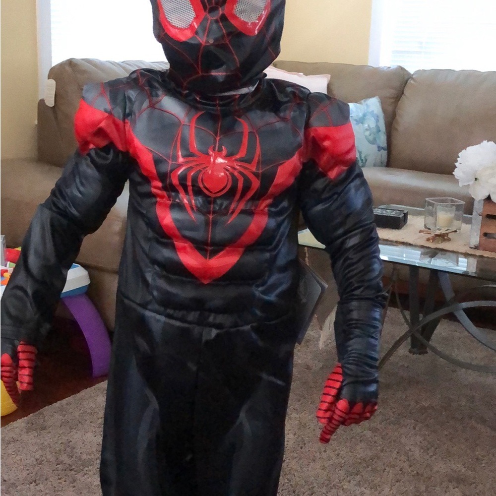 Disney Superhero Miles Morales (Spin) Spiderman Costume - Black and Red